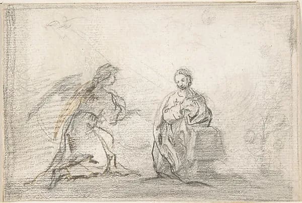The Annunciation (Angel Approaching from Left) by Pedro  Duque Cornejo depicting Luke 1