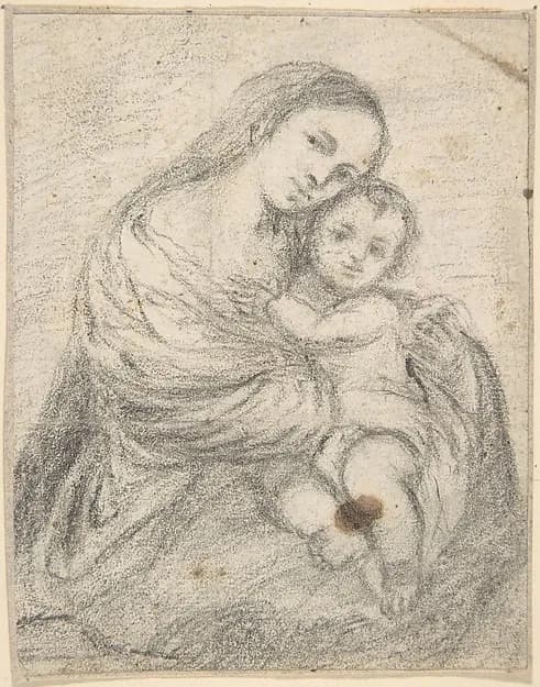 Madonna and Child by Anonymous, Spanish, School of Seville, 17th century depicting Luke 2