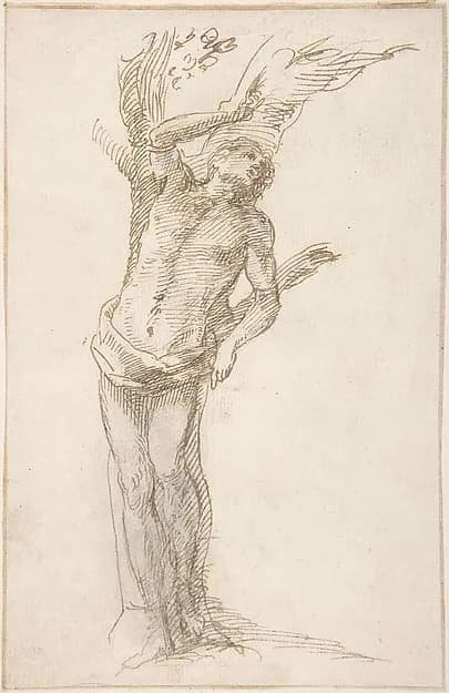 Saint Sebastian (?) Tied to a Tree by Pedro  Duque Cornejo depicting Romans 8