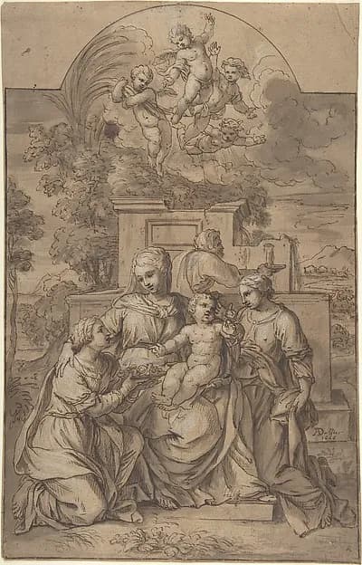 The Rest on the Flight into Egypt by Adrien Dassier depicting Matthew 2