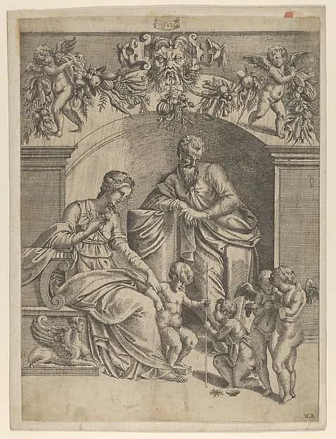 The Holy Family by Jean Mignon depicting Matthew 3