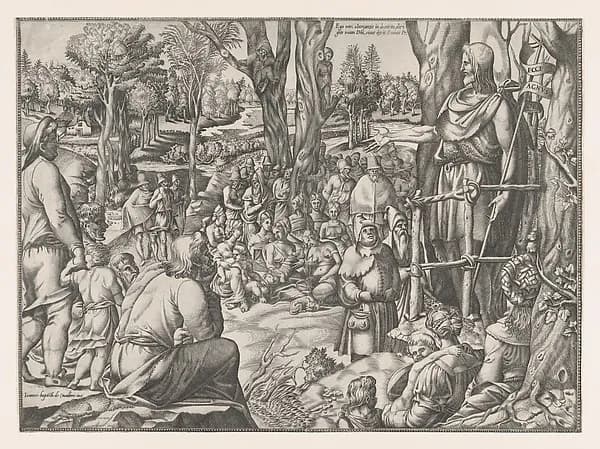 St. John Preaching in the Desert by Jean Mignon depicting Matthew 3