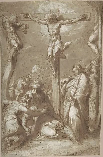 The Crucifixion of Christ by Hans Speckaert depicting Matthew 27