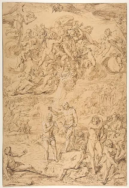 The Baptism of Christ by Raymond de La Fage depicting Matthew 3