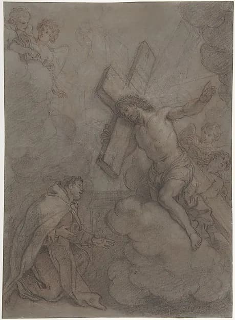 The Vision of St. John of the Cross by Charles de la Fosse depicting Matthew 3