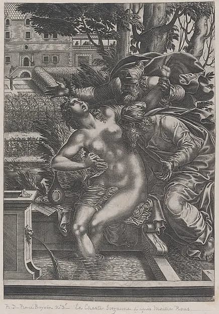 Susanna and the Elders by René Boyvin depicting Daniel 13