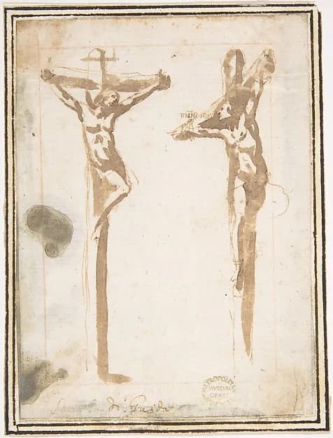 Christ Crucified with the Good Thief by Francesco Allegrini depicting Matthew 27