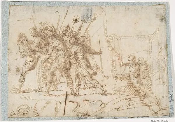 The Arrest of Christ by Francesco Allegrini depicting Matthew 26