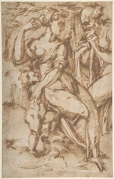 The Holy Family (?) by Baccio Bandinelli depicting Luke 2