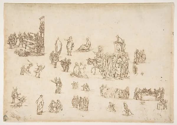 Scenes from the Life of Christ and Other Figure Studies by Stefano della Bella depicting John 1