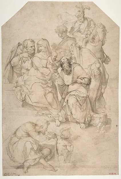 The Adoration of the Magi by Nosadella (Giovanni Francesco Bezzi) depicting Matthew 2