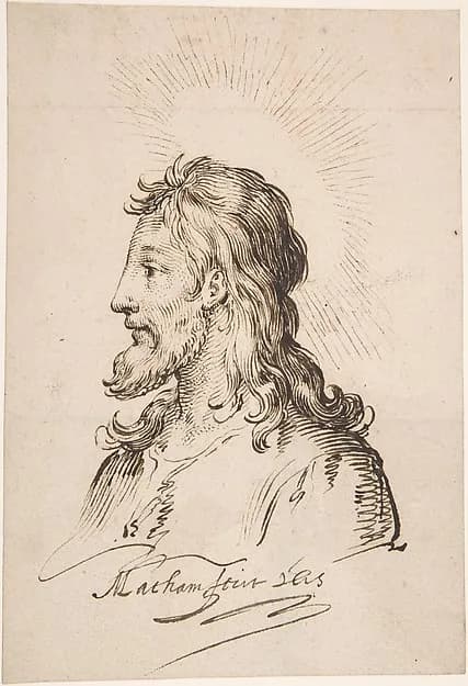 Head of Christ by Jacob Matham depicting John 1