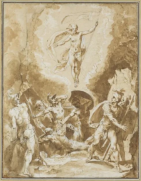 The Resurrection by Cavaliere d'Arpino (Giuseppe Cesari) depicting Matthew 28