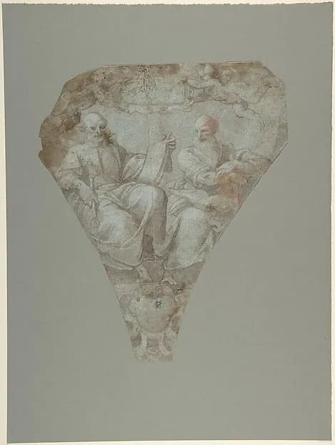 Study for a Pendentive: Figures of Saint Peter and Saint Paul by Belisario Corenzio depicting Matthew 4