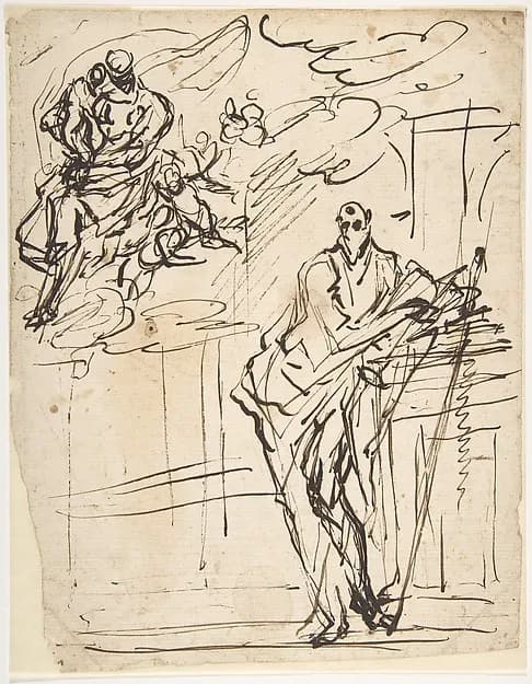 Virgin and Child Appearing to Saint Paul by Micco Spadaro (Domenico Gargiulo) depicting Acts 9