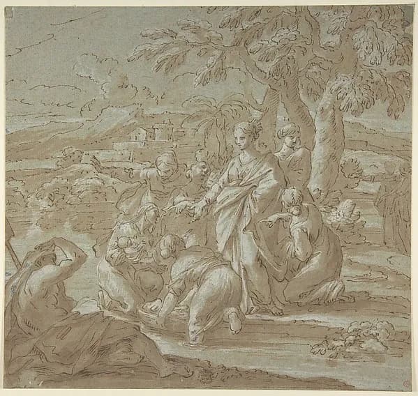 The Finding of Moses by Luigi Garzi depicting Exodus 2