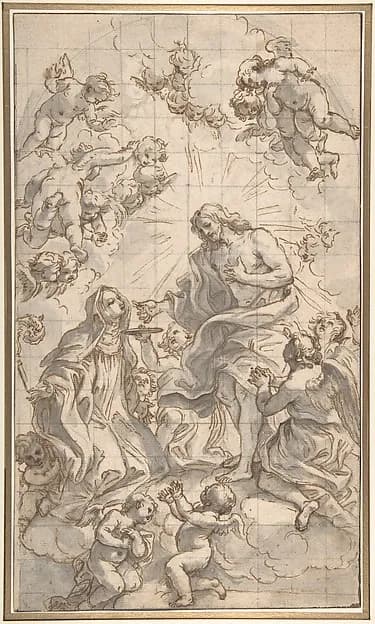 Christ Giving the Host to a Holy Abbess by Giovanni Battista Gaulli (Il Baciccio) depicting John 1