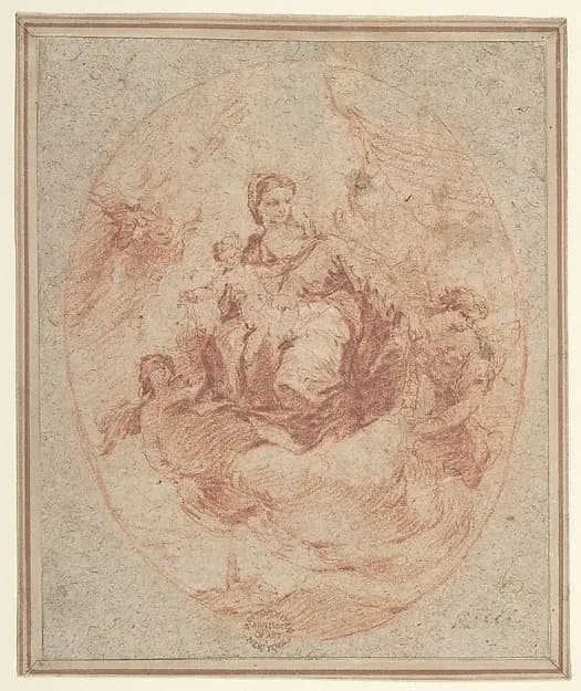 The Virgin and Child Holding Scapulars by Francesco Guardi depicting Luke 2