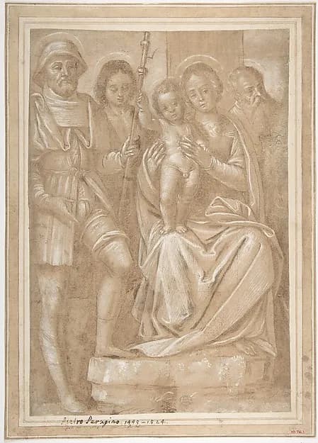 The Virgin and Child with Saint Roch and Two Other Male Saints by Bernardino Lanino depicting Luke 2