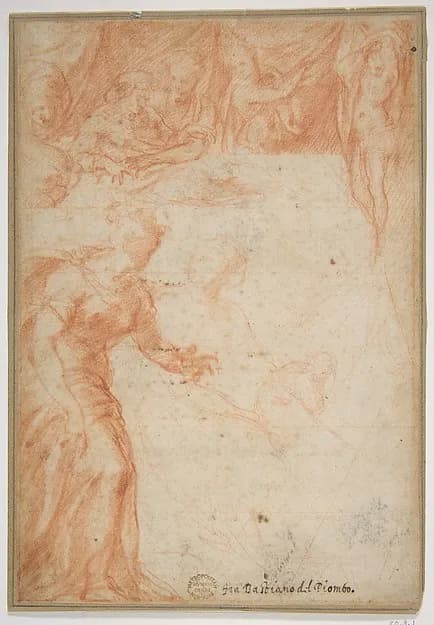 Figural Studies for a Scene (The Birth of the Virgin or Saint John the Baptist?) by Rosso Fiorentino depicting Matthew 3