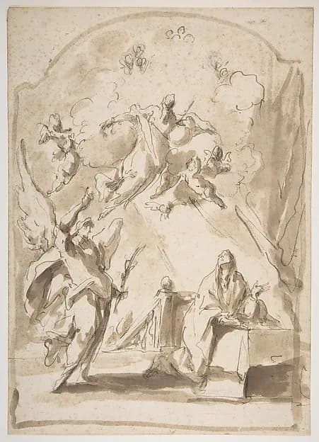 The Annunciation by Giovanni Antonio Pellegrini depicting Luke 1