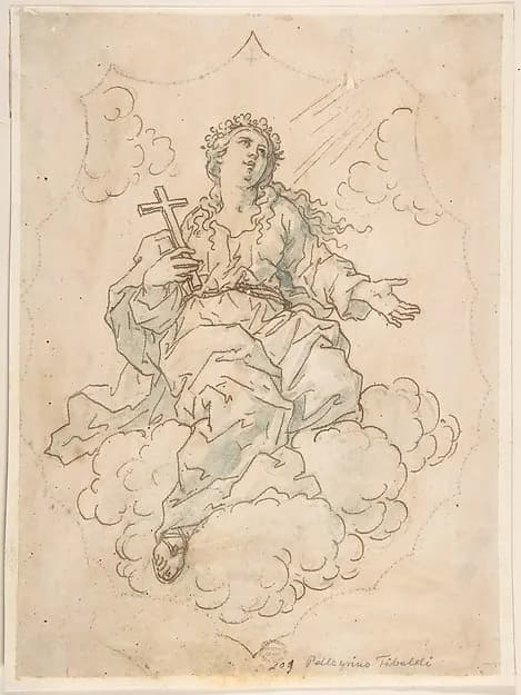 Assumption of Mary Magdalen by Anonymous, Italian, Roman-Bolognese, 17th century depicting Luke 7