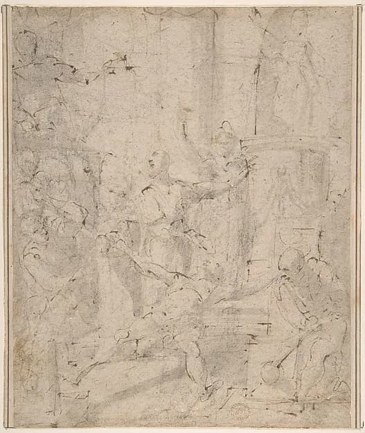 Martyrdom of Saint Andrew by Anonymous, Italian, Roman-Bolognese, 17th century depicting Matthew 4
