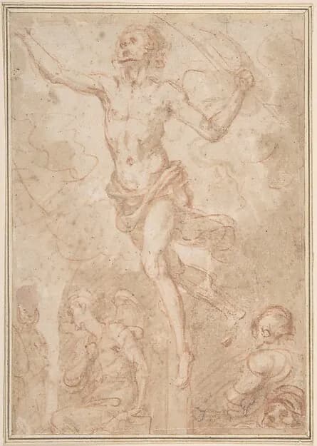 The Resurrection of Christ by Anonymous, Italian, Roman-Bolognese, 17th century depicting Matthew 28
