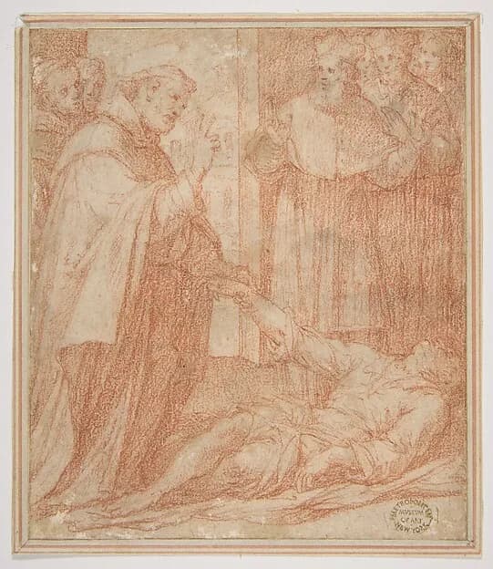 Saint Francis of Assisi Resuscitating a Dead Youth by Camillo Procaccini depicting Matthew 5