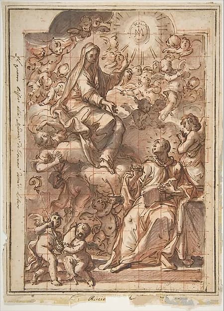 The Virgin Appearing to St. Bernard of Clairvaux by Niccolò Ricciolini depicting Luke 1