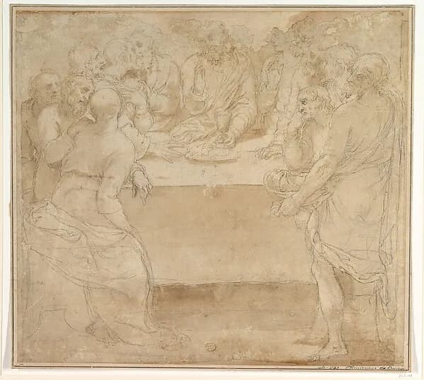 The Last Supper by Anonymous, Italian, mid-16th century depicting Matthew 26