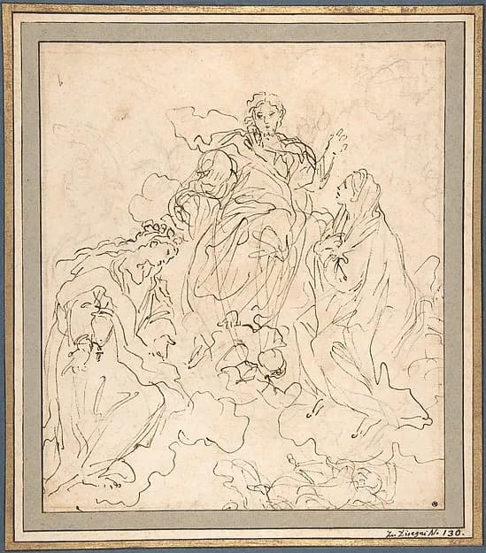 The Virgin and Saint Rosalia Interceding with Christ by Carlo Maratti depicting Luke 2