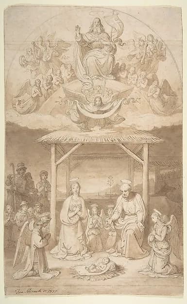 The Adoration of the Shepherds by Tommaso Minardi depicting Luke 2
