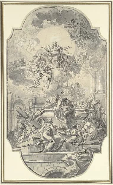 The Assumption of the Virgin by Francesco de Mura depicting Luke 1