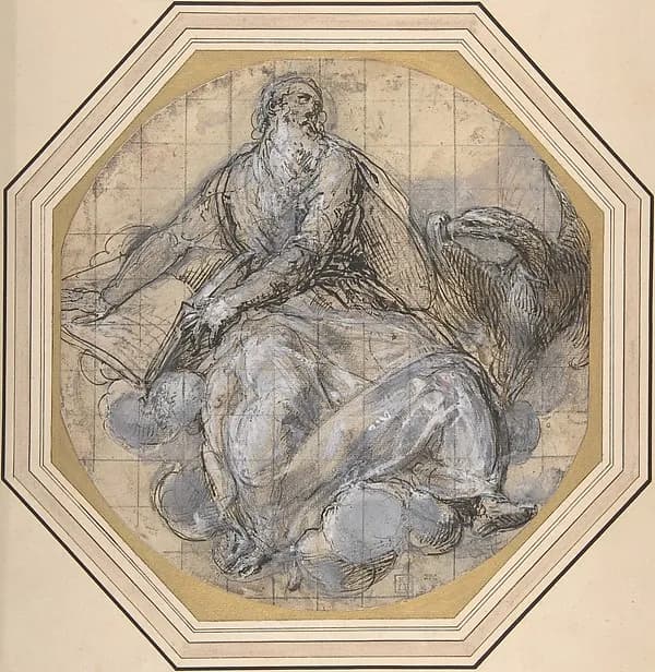 Saint John the Evangelist by Giovanni de' Vecchi depicting Revelation 1
