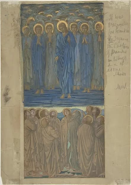Ascension of Christ (Acts I, 1–9): study for stained-glass window by Sir Edward Burne-Jones depicting Acts 1
