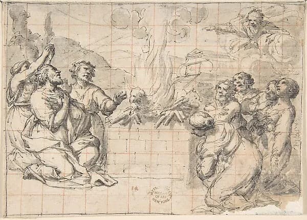 The Sacrifice of Noah by Lazzaro Baldi depicting Genesis 7