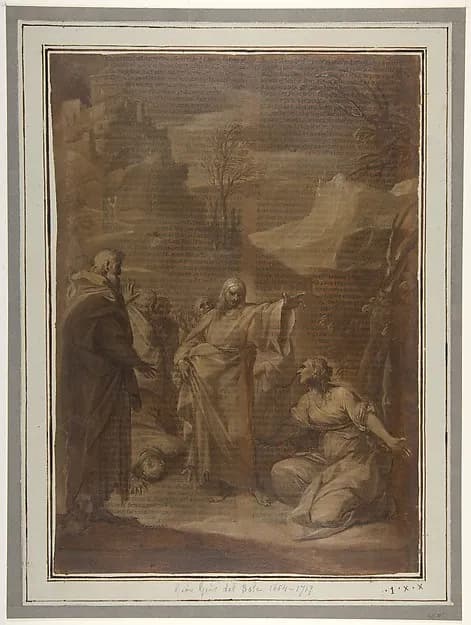 Christ and the Canaanite Woman by Giovan Gioseffo dal Sole depicting John 1