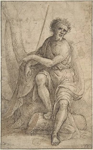 Saint John the Baptist by Anonymous, Italian, North Italy, 16th century depicting Matthew 3