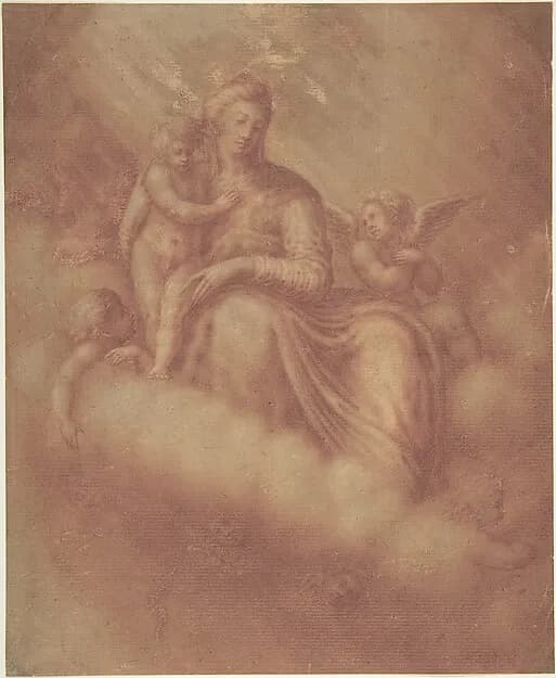Madonna and Child Among the Clouds by Anonymous, Italian, 16th century depicting Luke 2