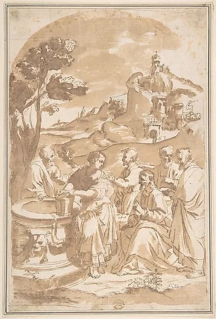 Christ and the Woman of Samaria by Anonymous, Italian, 16th century depicting John 1