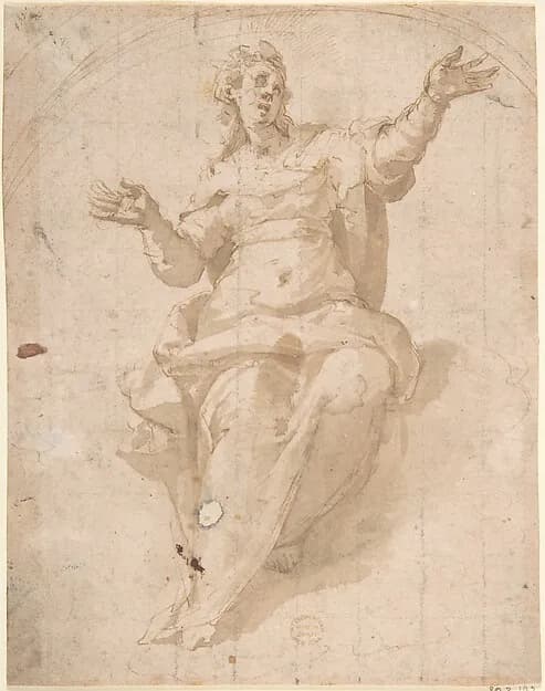 Study for the Ascension of the Virgin by Marco Pino depicting Luke 1