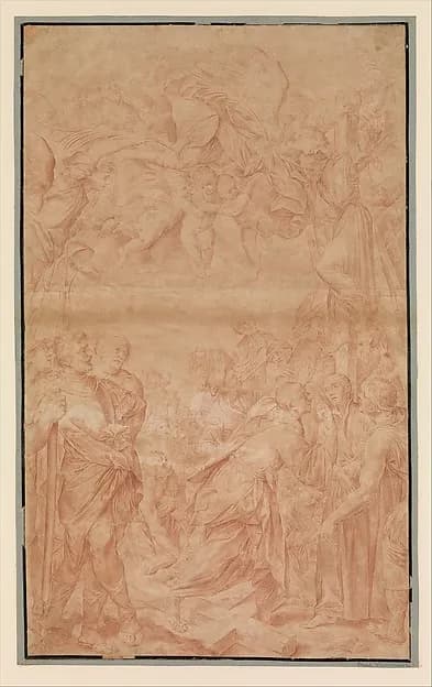 A Crucifixion by Anonymous, Italian, Venetian, 17th century depicting Matthew 27
