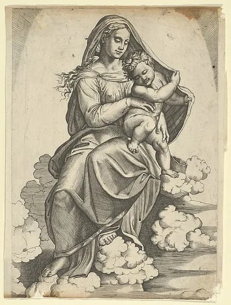 Madonna and Child by Anonymous depicting Luke 2