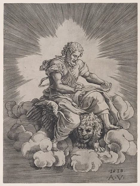 Saint Mark by Agostino Veneziano (Agostino dei Musi) depicting Mark 1