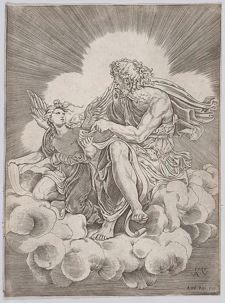 Saint Matthew by Agostino Veneziano (Agostino dei Musi) depicting Matthew 1