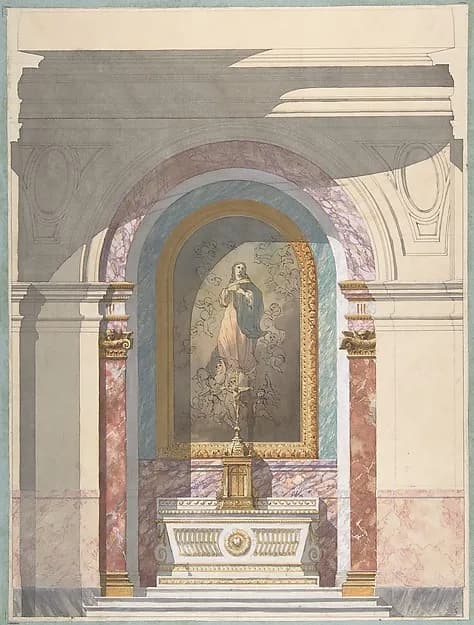 Design for Altar by Jules-Edmond-Charles Lachaise depicting Luke 1