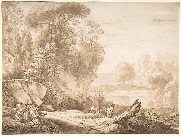 The Rest on the Flight into Egypt by Herman van Swanevelt depicting Matthew 2