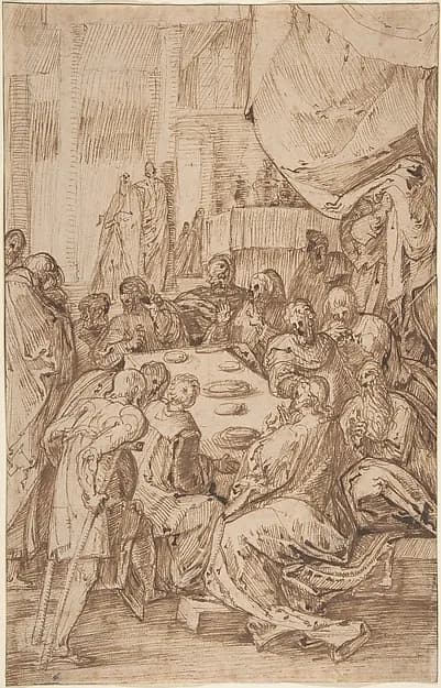 The Last Supper by Master of the Egmont Albums depicting Matthew 26