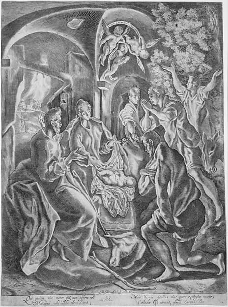 The adoration of the shepherds by Diego de Astor depicting Luke 2